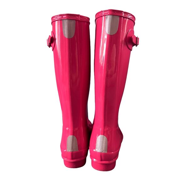 Hunter Tall Boots The Original Gloss Wellington Rain Boot Pink 36 6 - Picture 3 of 6